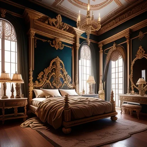 a baroque style bedroom <lora:BedroomAI_LoRA:0.5>