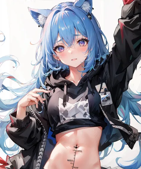 1girl, <lora:RulerTattooV2-000006:0.8>,navel,ruler_tattoo,hoodie