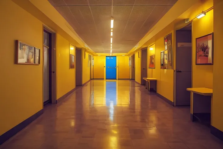 <lora:S1-Backroom_DreamLike-000006:0.5>,
backroom,liminal space,Level-0,Tutorial Level,yellow lighting,yellow wall,fluorescent light,corridor,hostel patterned wall, hostel room,
(photorealistic), [sharp focus], (HDR), (8k), (gigapixel), (masterpiece)