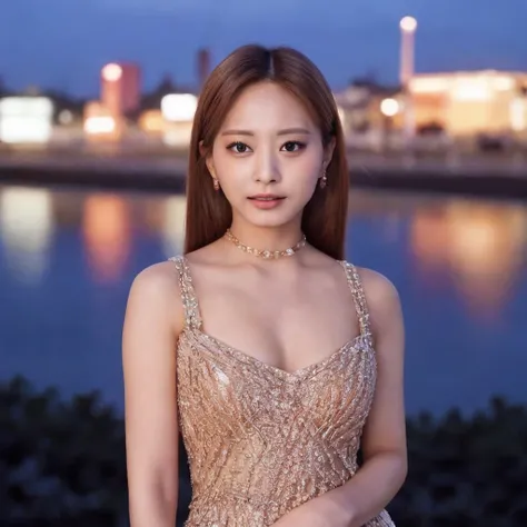 High detail RAW color photo professional nude close photograph of  twtzuyu (( woman standing)), in a ((seoul city)),((night)), natural breasts, sexy look, pompadour, skin pores, sexual, matte, pastel colors, perfect fingers, backlighting, depth of field, n...