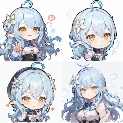 smiley face, seducing face, <lora:gstamp_02-000008:0.9>, (chibi), (big head, close-up face), (upper body), simple background, white background, emoji, emote, <lora:lamy:0.6>, (yukihana lamy), virtual youtuber, yellow eyes, blue hair, elf, pointy ears, hear...