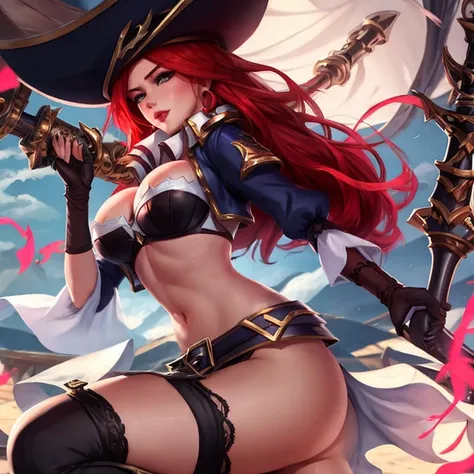 <lora:missfortune:0.6>  miss fortune outfit