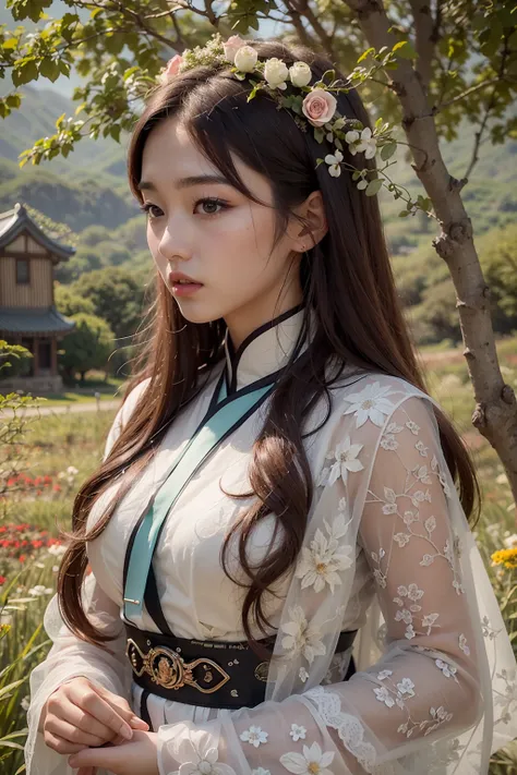 ultra realistic details, sharp focus, detailed skin, 1 korean cute girl, 
(21 years old cute Korean girl:1.2), (kpop idol:1.2), (korean beauty:0.8), (korean mixed), (portrait:1.2), (__place__),
(large breasts),