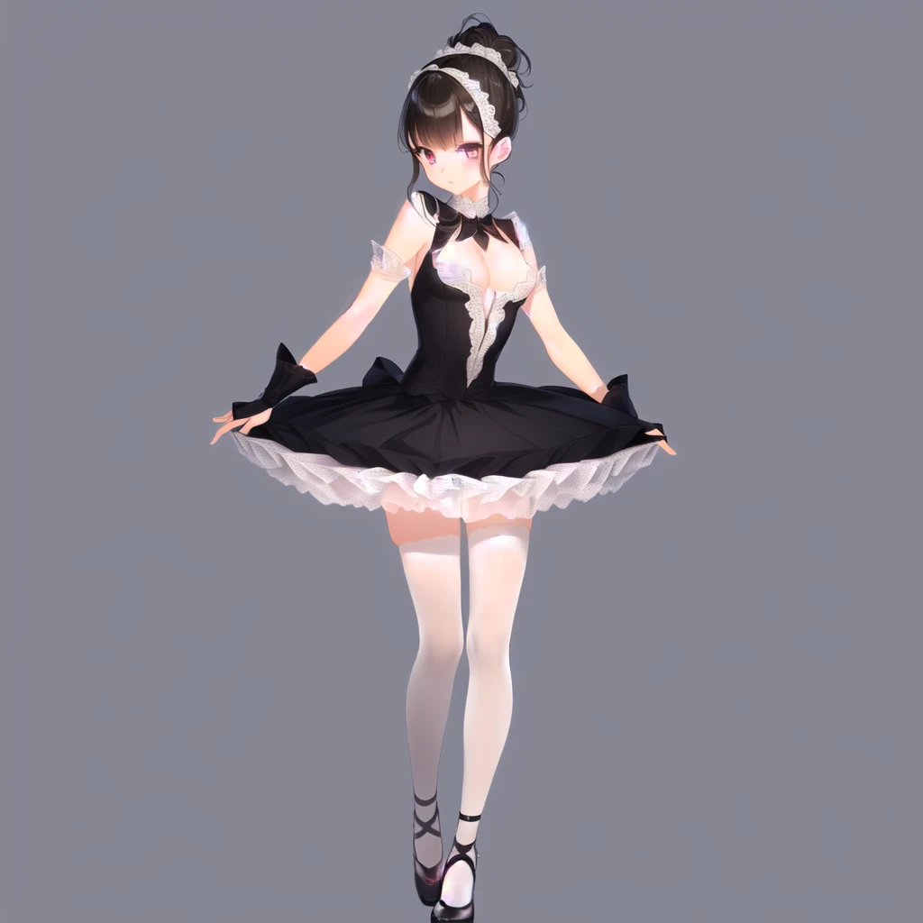 <lora:Tutu:1> full body, adult:1.3, mature:1.3, masterpiece, best quality, 1girl, solo, tutu, standing, black tutu