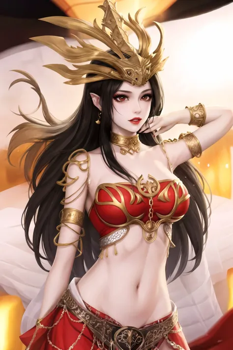 1girl, c-medusa,shiny skin,groin,large breasts,dancing