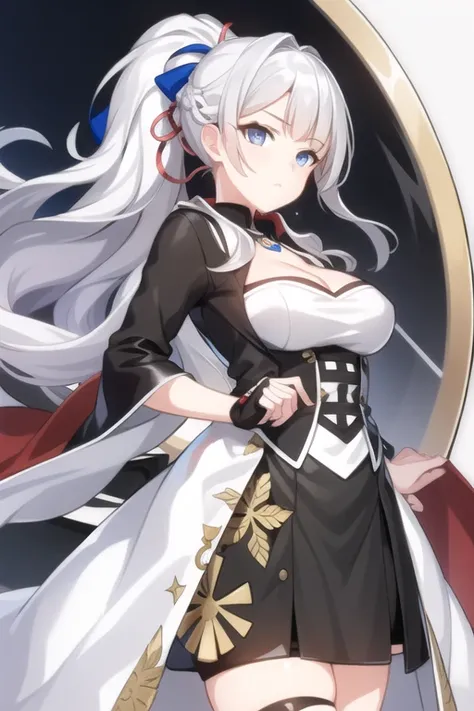 masterpiece, best quality, 1girl,(solo:1.3),standing,
SaionjiKazuha,long hair,ponytail,white hair,blue eyes,