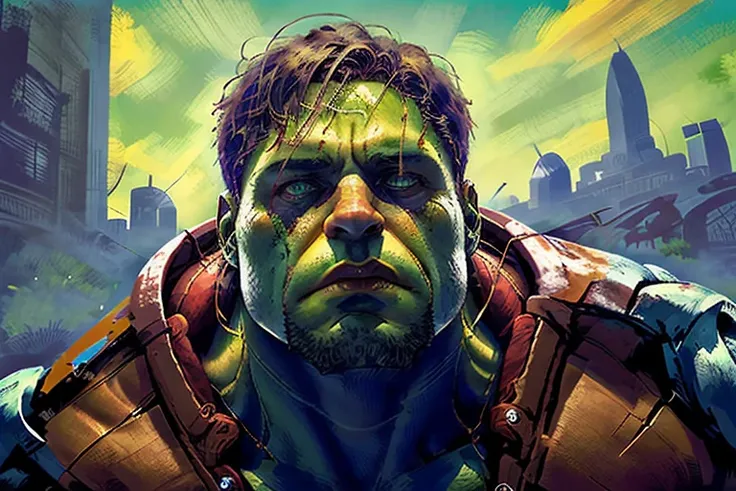 masterpiece, high quality,1boy, Hulk,   <lora:last:1>