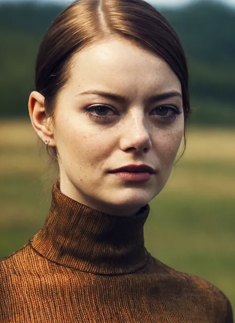 A stunning intricate full color portrait of (sks woman:1),wearing a black turtleneck, epic character composition, by ilya kuvshinov, alessio albi, nina masic, sharp focus, natural lighting, subsurface scattering, f2, 35mm, film grain, <lora:locon_emmastone...