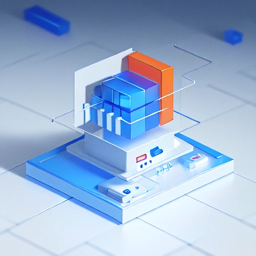 best quality, many details,4k,blender,octane render,C4D,transparent glass texture,DDicon,blue|orange, frosted glass, transparent technology sense, industrial design,white background,studio lighting, sunshine,flat, minimal,quasi-object,axisymmetric,Data, cy...