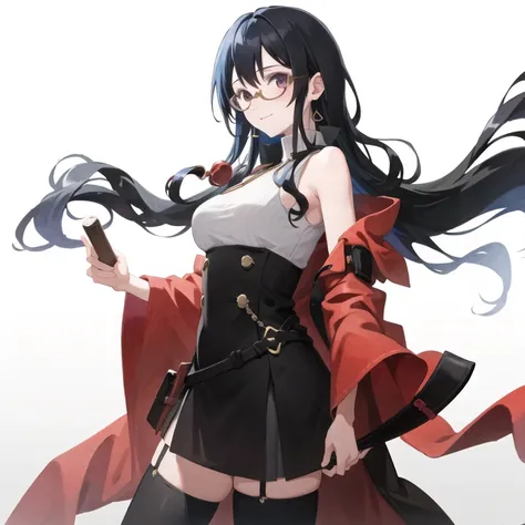 masterpiece, best quality, 1man,(solo:1.3),standing,official art, simple background, close-up,looking at viewer, 
OnoderaNanaha,long hair,black hair,purple eyes,glasses,huge breasts,