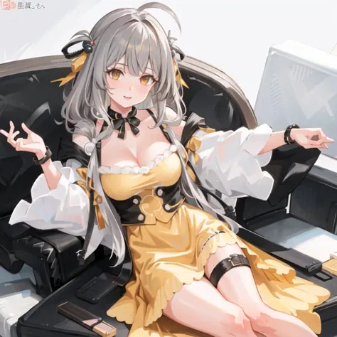 masterpiece, best quality, 1girl,(solo:1.3),standing,official art, simple background, close-up,looking at viewer, 
SawakoKitami,long hair,silver hair,ahoge,orange eyes,huge breasts,