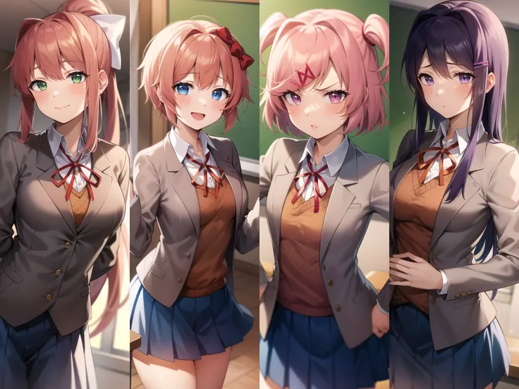 DDLC | Doki Doki Literature Club | Monika + Sayori + Natsuki + Yuri