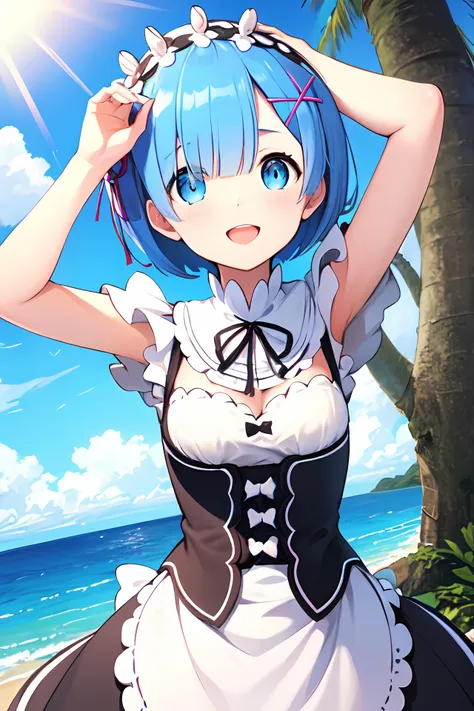 <lora:rem-t1-000006:0.8>, (masterpiece:1.6, best quality), (finely detailed beautiful eyes: 1.2), ph_rem, remhd, 1girl, blue hai...