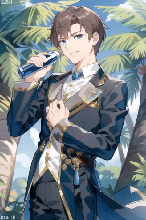 masterpiece, best quality, (1boy:1.3),(solo:1.3),standing
ShinomiyaNatsuki,1boy,short hair,brown hair,blue eyes