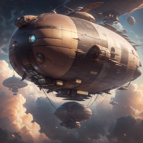 TerranAI, dirigible, in the skies, <lora:TerranAIv2:0.8>,