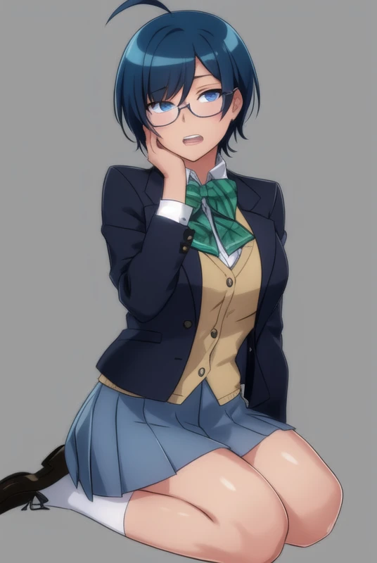 <lora:somethingunlimitedv2.1:0.8>,  somethingunlimited, masterpiece, best quality, 1girl, seiza, blue hair, short hair, glasses,...