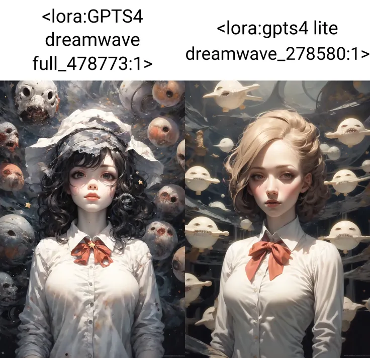 masterpiece, best quality, 1girl, collared shirt, (matter:1.2), (horror:1.25), (star:1.4)<lora:GPTS4 dreamwave full_478773:1>