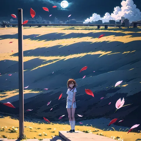 misaka_mikoto_2, misaka mikoto, 1girl, solo, <lora:misaka_mikoto_2.0:1>,  Shorts, white shorts, gym uniform, white socks, sleeveless, blurry, masterpiece, best quality, 1girl, isometric, double exposure, bubble, mid shot, full body, masterpiece, best quali...