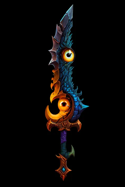 game art of dragon sword with eye  in painting comix art style, <lora:pecha_swords_lora_v1-000004:0.8>, best quality, trending o...