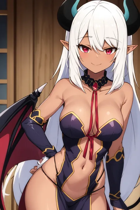 <lora:BeelzebubV1:0.70>
beelzebub
1girl, breasts, cleavage, closed_mouth, dark-skinned_female, dark_skin, demon_horns, detached_collar, hair_between_eyes, horns, long_hair, looking_at_viewer, medium_breasts, pointy_ears, smile, solo, upper_body,