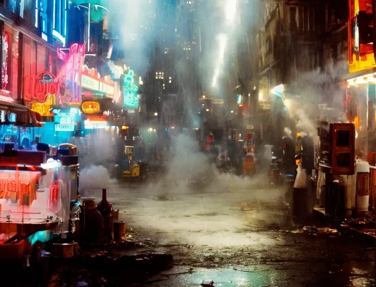 city street <lora:blade runner 1982:1>