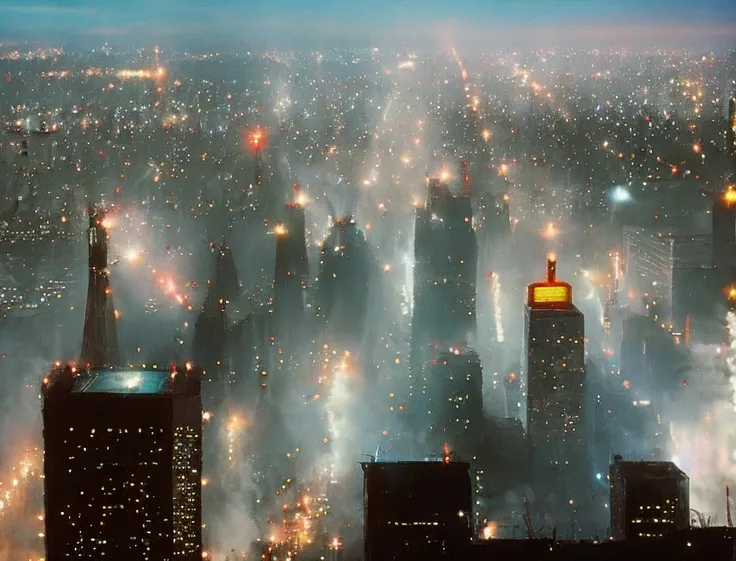 city  <lora:blade runner 1982:1>