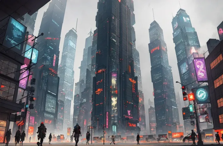 ((masterpiece)), ((extremely detailed)), ((best quality)), ((8k wallpaper)), unreal, walking into stars gate, fantasy, multiverses, (cityscape), neon, cyberpunk, ((skyscraper)), concept art, <lora:Xiaorenshu_v20:0.4>, volumetric light, raytracing