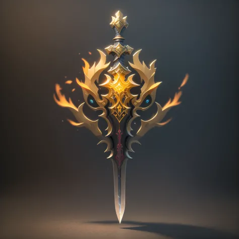 Flame, cool, burning,(A sword),(masterpiece),(best quality),(ultra-detailed)Game ICON, masterpieces, HD
Transparent background, 3D rendering
2D, Blender cycle, Volume light,
No human, objectification, fantasy, futuristic style,cyberpunk, light effect, pend...