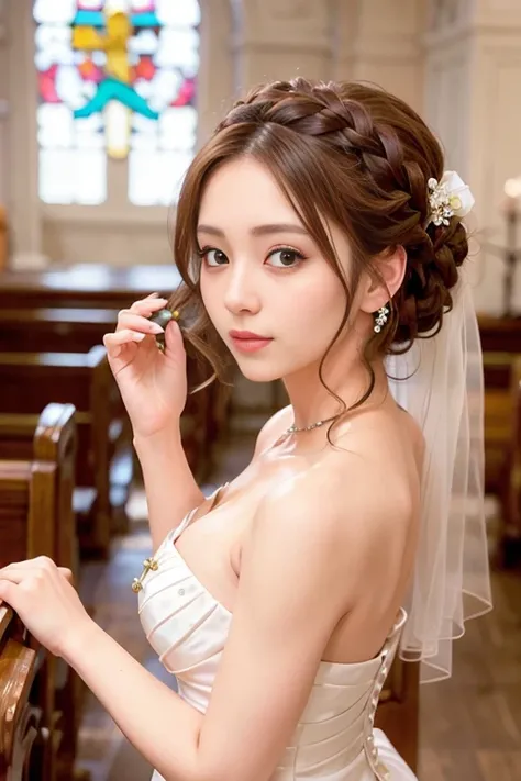 <lora:betterCuteAsian03:0.3>, (bridal_hairstyle:1.2),woman posing for a photo, wearing wedding dress, side view,
good hand,4k, high-res, masterpiece, best quality, head:1.3,((Hasselblad photography)), finely detailed skin, sharp focus, (cinematic lighting)...
