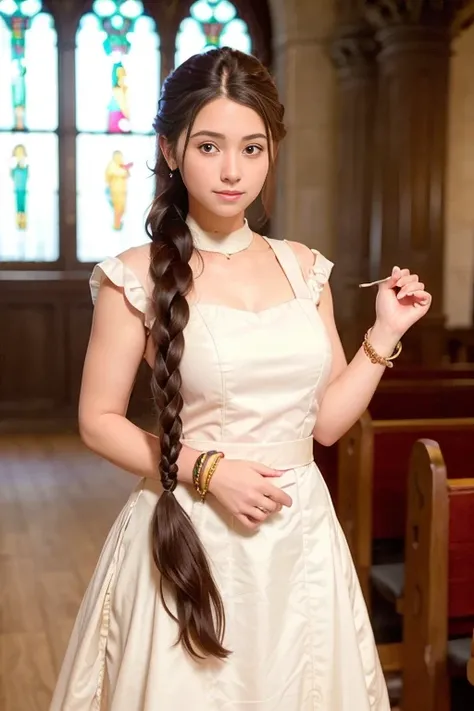 (long_braid_hairstyle:1.3),woman posing for a photo, wearing wedding dress,
good hand,4k, high-res, masterpiece, best quality, head:1.3,((Hasselblad photography)), finely detailed skin, sharp focus, (cinematic lighting), night, soft lighting, dynamic angle...