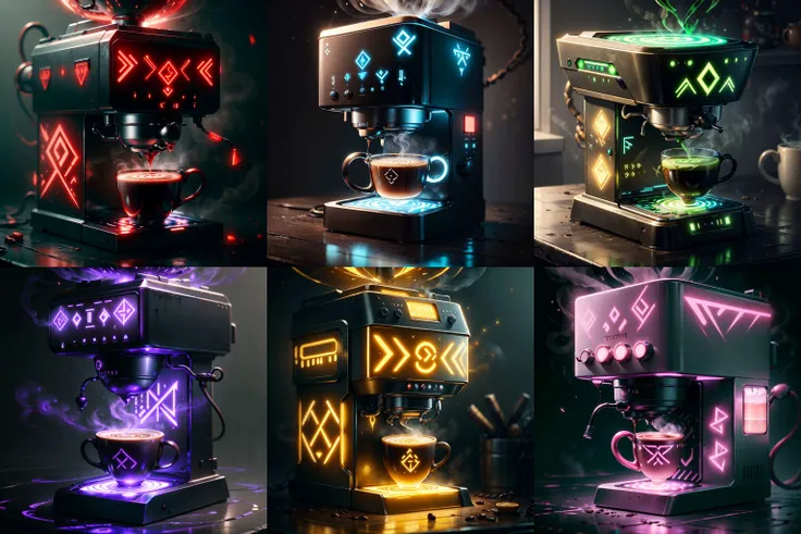 <lora:GlowingRunesAIv4-000005:0.9>  GlowingRunes_red 
coffee machine, detailed, intricate