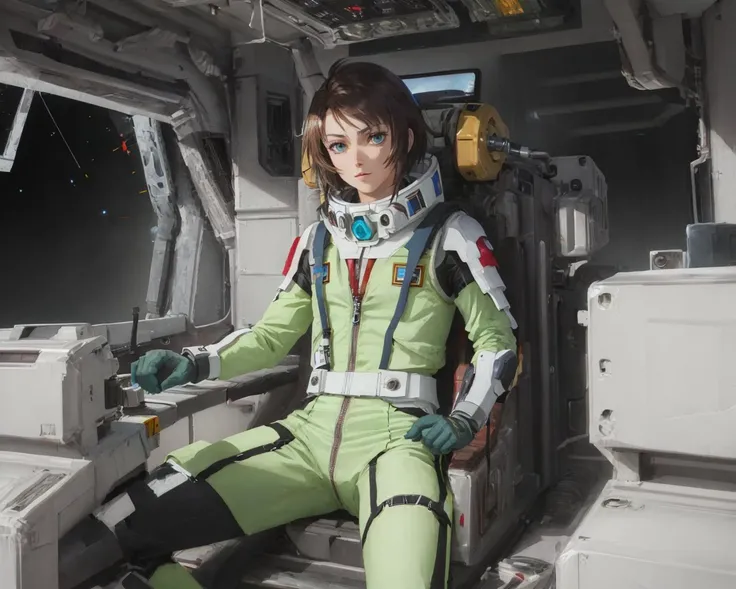 best quality,masterpiece,highly detailed,ultra-detailed,1gir ,gundam seed pilot , kira
cyborg ,latex bodysuit, full-length zipper,    ( in Mscockpit,cockpit  :1.3)    <lora:mscockpit-000005:0.5> in space