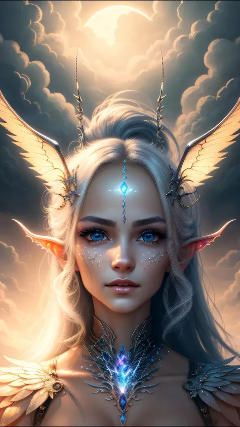 (ultra realistic, best quality, masterpiece, perfect face) , alluring succubus, ethereal beauty, <lora:Animesh-Lora:1>, perched on a cloud, (fantasy illustration:1.3), enchanting gaze, captivating pose, delicate wings, otherworldly charm, mystical sky, mo...