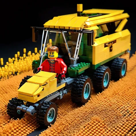 <lora:legoaisd:1> legoai combine harvester , detailed, intricate