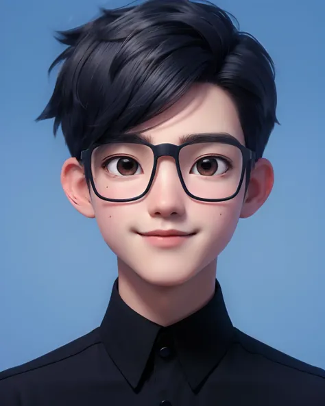 best quality, 1boy, solo, cartoon portrait , simple background, short hair, pink lips, <lora:cartoon_portrait_v1:0.6>