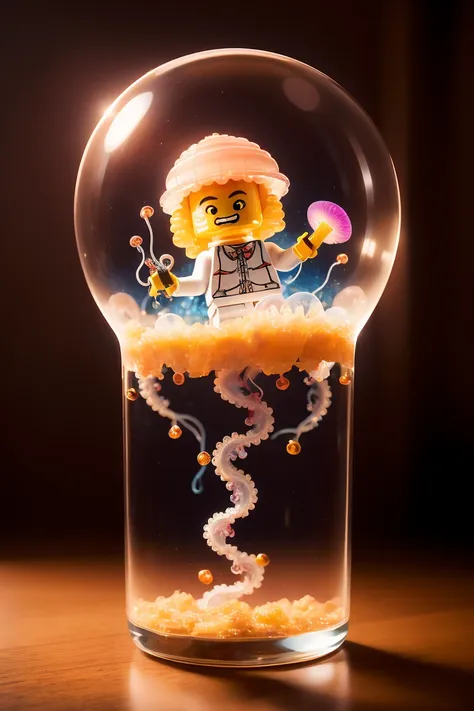 best quality, masterpiece, ultra high res,(photo realistic:1.4), surrealism, dream-like,
a cute jellyfish, 
legoai, <lora:legoai...