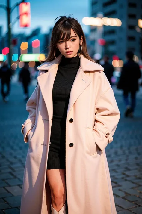 (wearing oversized_coat:1.3),woman posing for a photo, pink coat, sweather under the coat, half body shot,
good hand,4k, high-res, masterpiece, best quality, head:1.3,((Hasselblad photography)), finely detailed skin, sharp focus, (cinematic lighting), nigh...