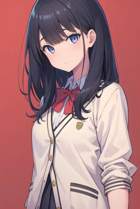 rikkatakarada, <lora:rikkatakaradatest:1>, rikka takarada, black hair, blue eyes, long hair, orange scrunchie, scrunchie, wrist scrunchie
BREAK black footwear, black skirt, bow, bowtie, buttons, cardigan, collared shirt, long sleeves, microskirt, pleated s...