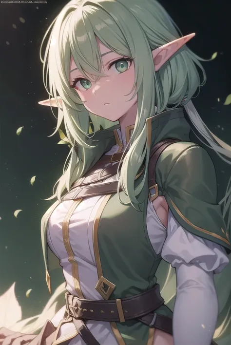 highelfarcher, <lora:highelfarchertest:1>, high elf archer, elf, (green eyes:1.5), green hair, hair between eyes, long hair, poi...