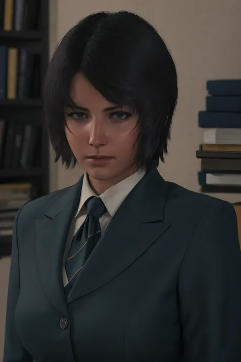 Best quality,masterpiece,ultra high res,1girl,jote,looking at viewer,upper body,(business suit:1.2),office, angry