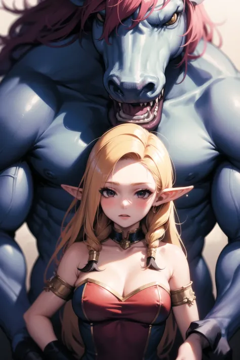 <lora:horseman_v0.2:1> 
horseman, 1boy, 1girl, long hair, blonde hair, elf, dress,, masterpiece, best quality, highly detailed