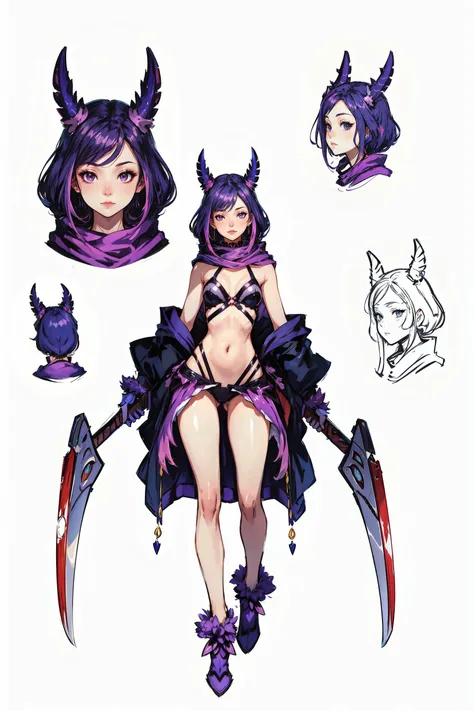 dal, beautiful, masterpiece, best quality, perfect lighting, <lora:reference sheet-model sheet:1> , reference sheet, model sheet, simple background, monster girl, weapon,