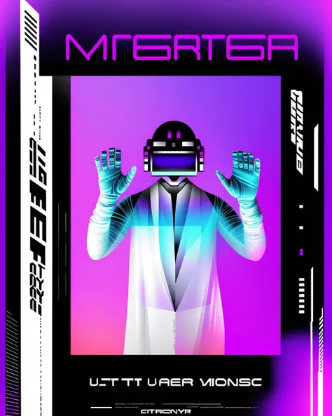 a man in a virtual reality suit,   poster art, computer art, cyberpunk