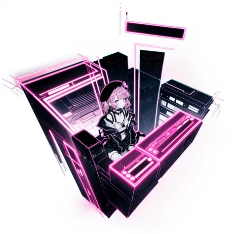 [(white background:1.15), ::2]1girl, solo, mid shot, full body, <lora:GachaSplashAlter_2:0.8> 
1 synth wave style girl, extremely detailed CG ,(masterpiece), (flat color:1.5), (best quality), (limited palette) , pink fluorescent paint, , noline art, silhou...