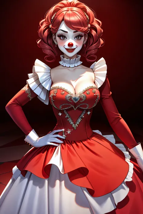 Masterpiece, absurdres,HDR,8k,excited,smirking,best quality,
edgClussy_woman,red clown nose, wearing a Haute_Couture designer dress
 <lora:edgClussy:0.7> <lora:edgHaute_Couturev3:0.7>