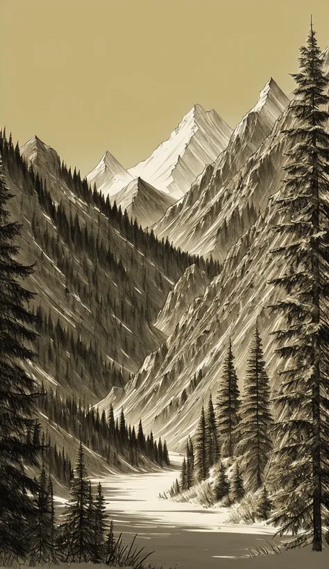 <lora:Drawing1:1> (style by NTY:1.2), drawing, landscape mountains