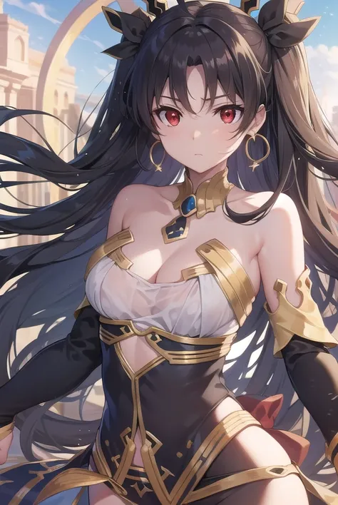 ishtar, <lora:ishtartest:1>, ishtar, ahoge, black bow, bow, black hair, earrings, hair bow, hair ornament, jewelry, long hair, (red eyes:1.5), (small breast:1.2),
BREAK ishtar, ahoge, black bow, bow, black hair, earrings, hair bow, hair ornament, jewelry, ...