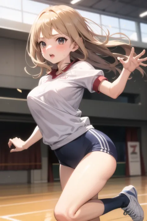 <lora:school_gym_v0.1:1>
school gym, 1girl, gym uniform, split, jumping, sweatdrop, floating hair, long hair,, masterpiece, best quality, highly detailed