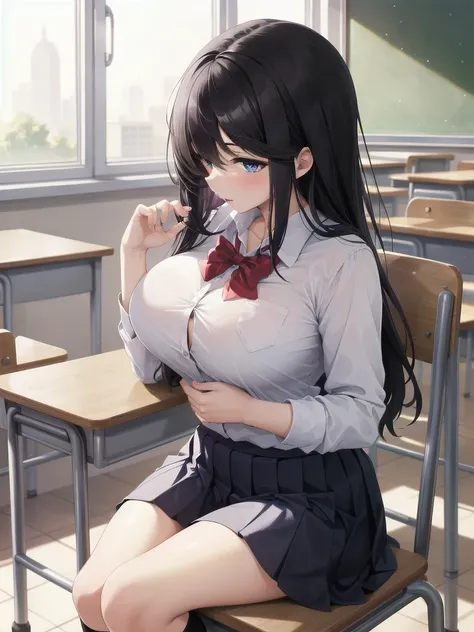 masterpiece, 
1girl, large breasts, school uniform, portrait, classroom, sitting, 
 <lora:ldlu_v1.0:1.5>