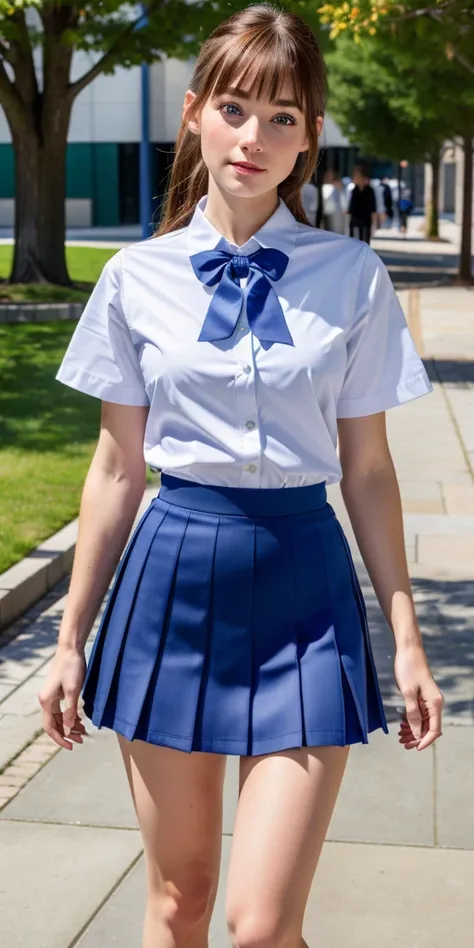 (8k, RAW photo, best quality, masterpiece:1.2), (realistic, photo-realistic:1.37), ultra-detailed,(detailed beautiful girl:1.4),1 girl, <lora:JP SCHOOL UNIFORM:0.3>JP SCHOOL UNIFORM,looking at viewer,((full body shot))